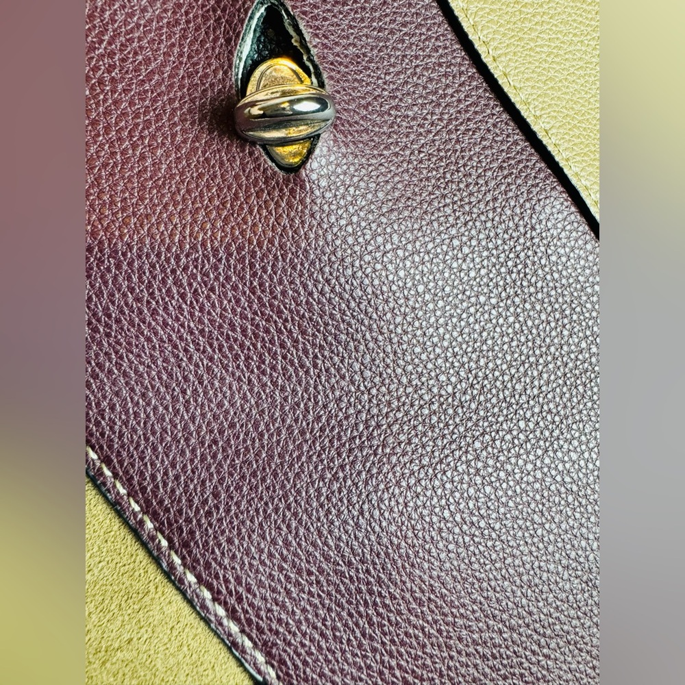 Sondra Roberts Shoulder or Satchel Purse Bag Color block Leather Suede Purse - Picture 15 of 15